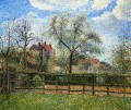 poiriers et fleurs à eragny matin 1886 Camille Pissarro paysage